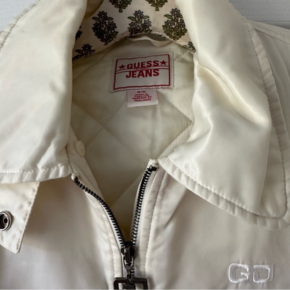 Vintage Guess Jeans Off White Bomber Jacket - Picture 4 of 7